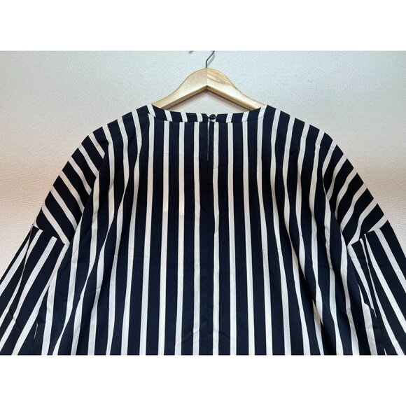 Banana Republic Women's Shoulder Button Top 3/4 Sleeve Size L Navy White Stripe - Picture 13 of 14